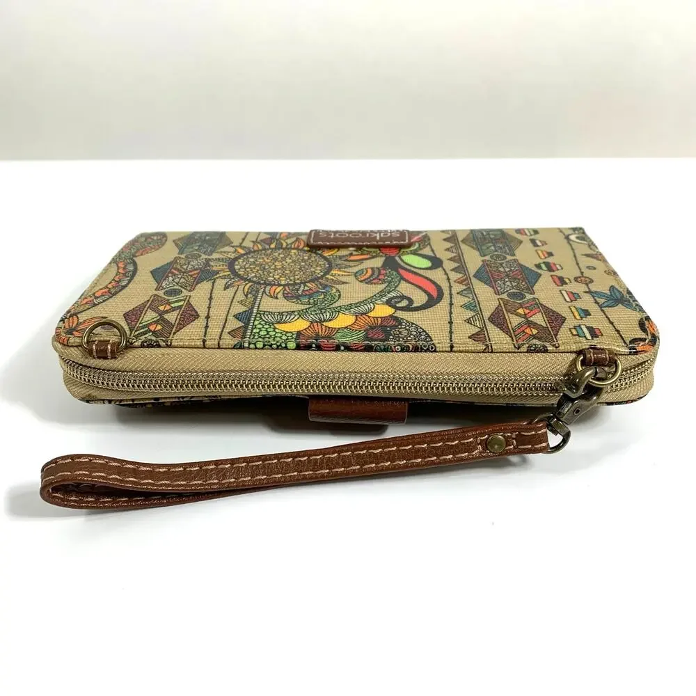 Sakroots Artist Zip Around Wallet Wristlet Floral Owl Sun Spirit Desert The Sak